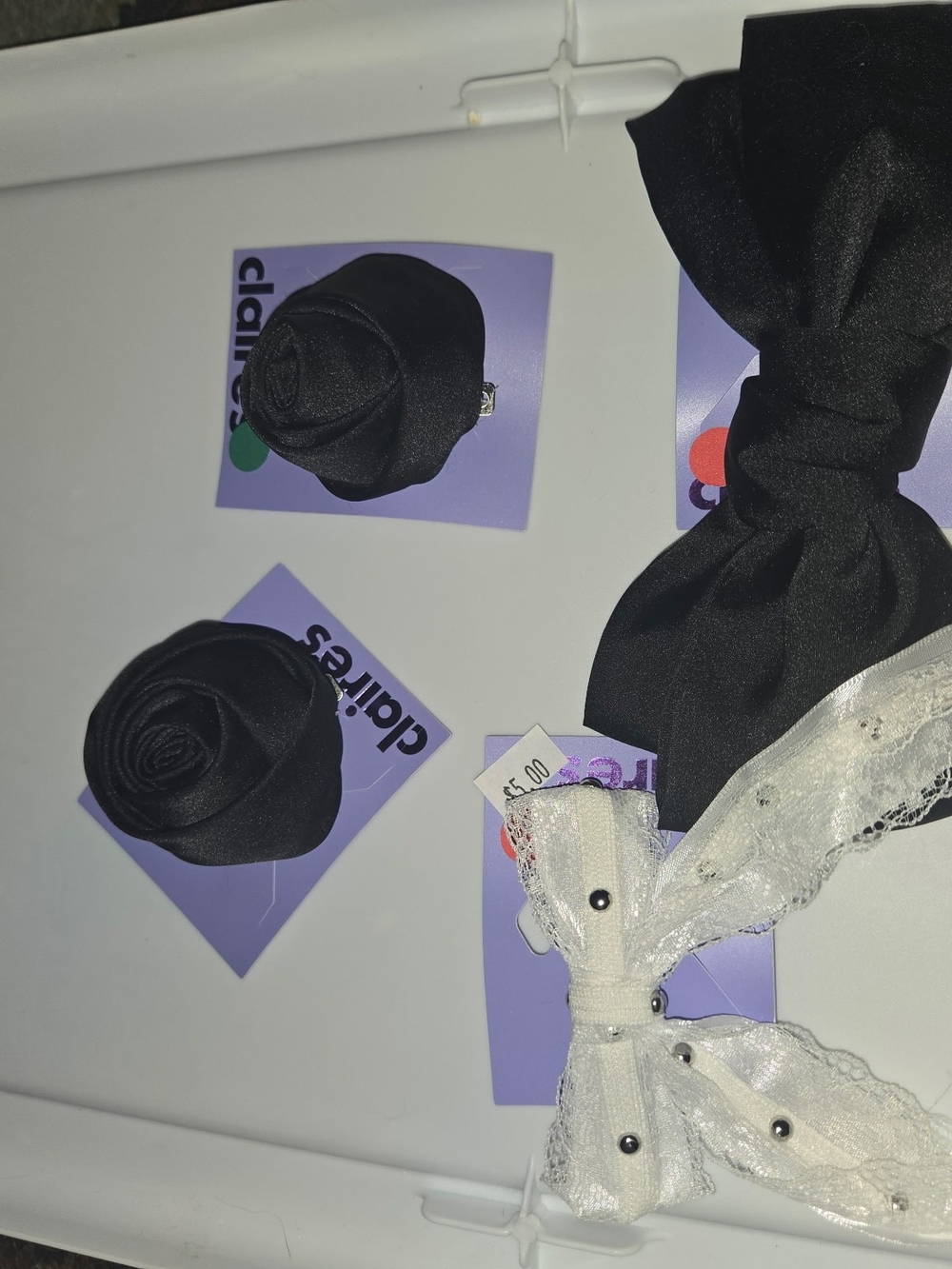 Black Rose Lapel Pins and Bow Set